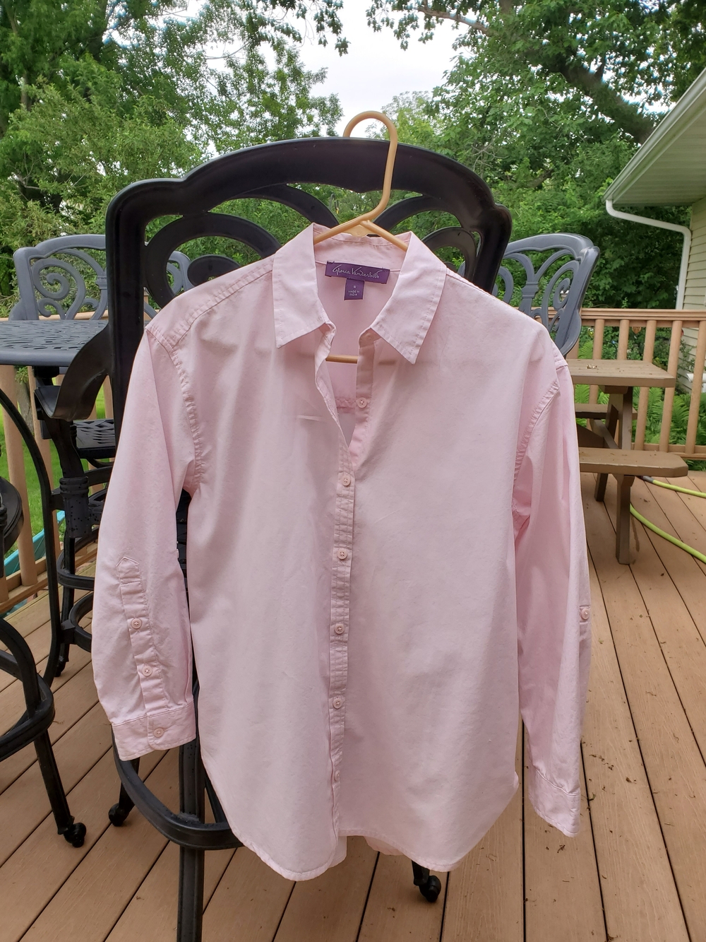 Gloria Vanderbilt Light Pink Women's Button-Down Shirt